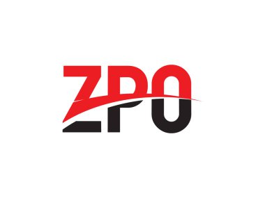 Beyaz arkaplanda izole edilmiş ZPO harfleri, vektör logosu