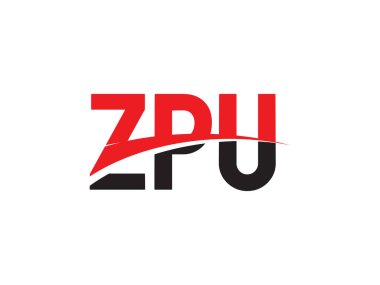 Beyaz arkaplanda izole edilmiş ZPU harfleri, vektör logosu
