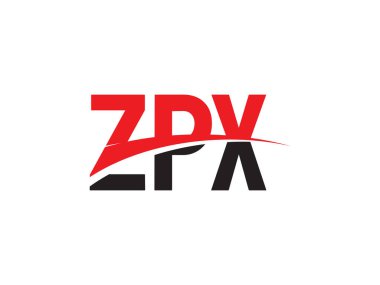 Beyaz arkaplanda izole edilmiş ZPX harfleri, vektör logosu