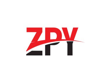 Beyaz arkaplanda izole edilmiş ZPY harfleri, vektör logosu