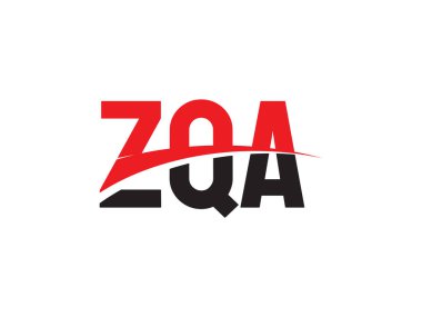 Beyaz arkaplan ve vektör logosunda ZQA harfleri izole edildi