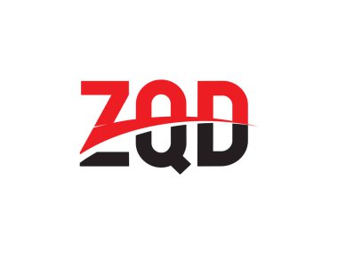 Beyaz arkaplan ve vektör logosunda ZQD harfleri izole edildi