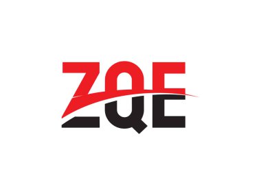 Beyaz arkaplanda izole edilmiş ZQE harfleri, vektör logosu