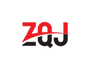 Beyaz arkaplan ve vektör logosunda ZQJ harfleri izole edildi