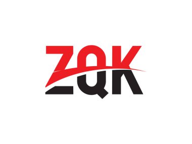 Beyaz arkaplanda izole edilmiş ZQK harfleri, vektör logosu