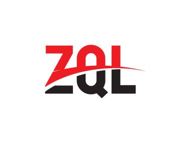 Beyaz arkaplan ve vektör logosunda ZQL harfleri izole edildi