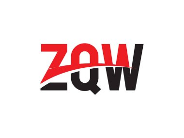 Beyaz arkaplanda izole edilmiş ZQW harfleri, vektör logosu