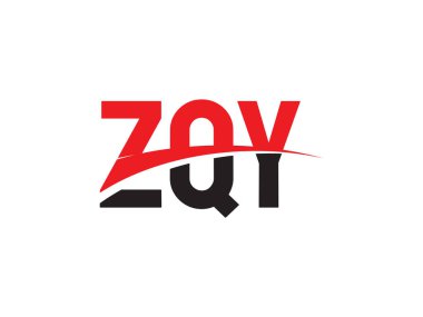 Beyaz arkaplan ve vektör logosunda ZQY harfleri izole edildi