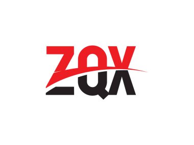 Beyaz arkaplanda izole edilmiş ZQX harfleri, vektör logosu