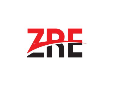 Beyaz arkaplanda izole edilmiş ZRE harfleri, vektör logosu
