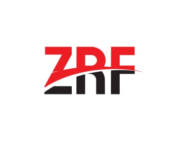 Beyaz arkaplanda izole edilmiş ZRF harfleri, vektör logosu