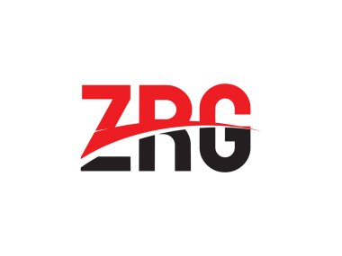 Beyaz arkaplanda izole edilmiş ZRG harfleri, vektör logosu