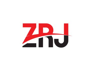 Beyaz arkaplan ve vektör logosunda ZRJ harfleri izole edildi