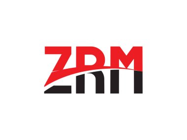 Beyaz arkaplanda izole edilmiş ZRM harfleri, vektör logosu
