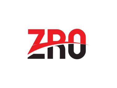 Beyaz arkaplanda ZRO harfleri izole edilmiş, vektör logosu