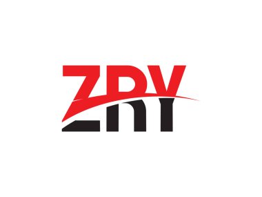 Beyaz arkaplanda izole edilmiş ZRY harfleri, vektör logosu
