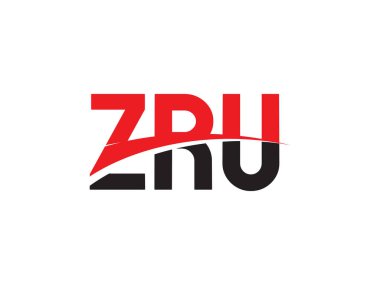 Beyaz arkaplan ve vektör logosunda ZRU harfleri izole edildi