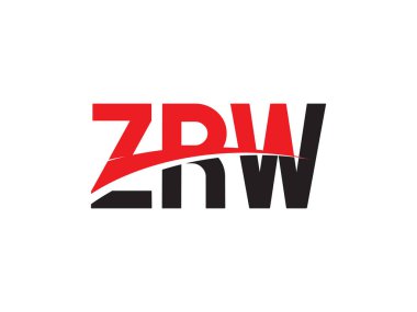 Beyaz arkaplanda izole edilmiş ZRW harfleri, vektör logosu