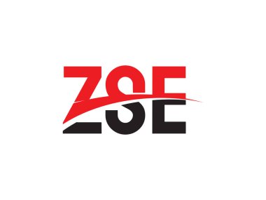 Beyaz arkaplan, vektör logosu üzerinde ZSE harfleri izole