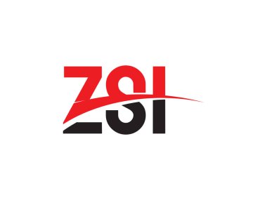 Beyaz arkaplanda izole edilmiş ZSI harfleri, vektör logosu