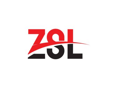 Beyaz arkaplan ve vektör logosunda ZSL harfleri izole edildi