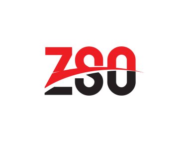 Beyaz arkaplan ve vektör logosunda ZSO harfleri izole edildi