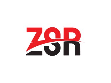 Beyaz arkaplan ve vektör logosunda ZSR harfleri izole edildi