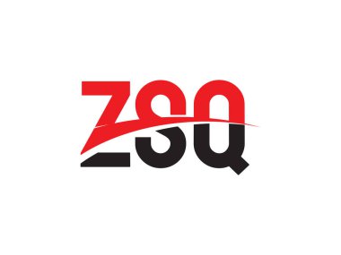 Beyaz arkaplanda izole edilmiş ZSQ harfleri, vektör logosu
