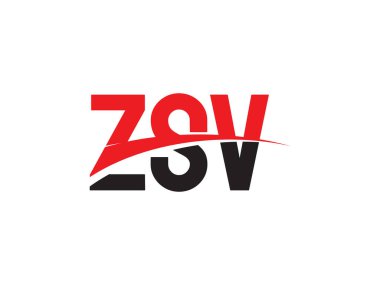 Beyaz arkaplanda izole edilmiş ZSV harfleri, vektör logosu
