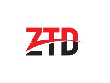 Beyaz arkaplan ve vektör logosunda ZTD harfleri izole edildi