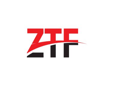 Beyaz arkaplanda izole edilmiş ZTF harfleri, vektör logosu