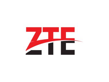 Beyaz arkaplan ve vektör logosunda ZTE harfleri izole edildi
