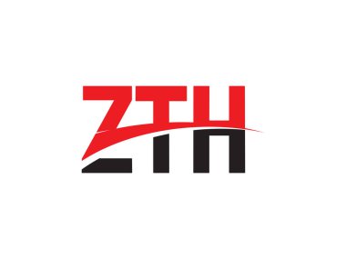 Beyaz arkaplan, vektör logosu üzerinde ZTH harfleri izole