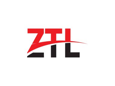 Beyaz arkaplan ve vektör logosunda ZTL harfleri izole edildi