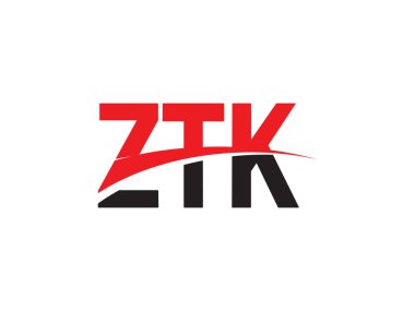 Beyaz arkaplan ve vektör logosunda ZTK harfleri izole edildi