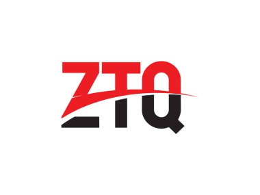 Beyaz arkaplanda izole edilmiş ZTQ harfleri, vektör logosu