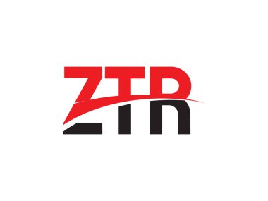 Beyaz arkaplanda izole edilmiş ZTR harfleri, vektör logosu