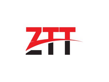 Beyaz arkaplanda izole edilmiş ZTT harfleri, vektör logosu