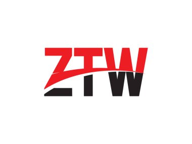 Beyaz arkaplanda izole edilmiş ZTW harfleri, vektör logosu