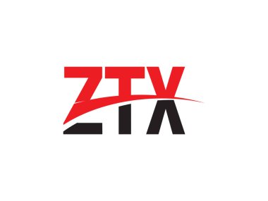 Beyaz arkaplanda izole edilmiş ZTX harfleri, vektör logosu