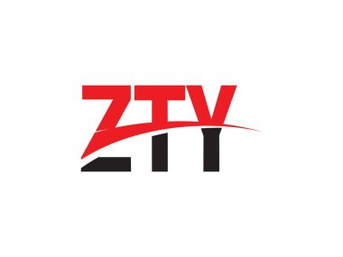 Beyaz arkaplan, vektör logosu üzerinde ZTY harfleri izole