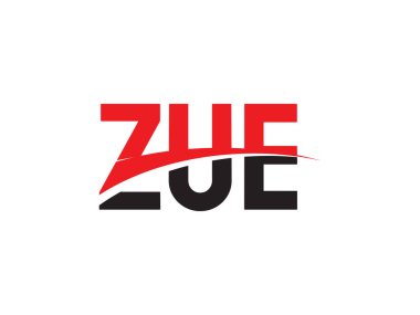 Beyaz arkaplan ve vektör logosunda ZUE harfleri izole edildi