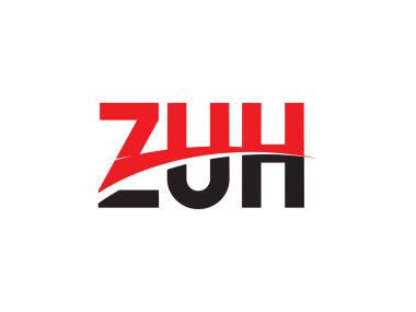 Beyaz arkaplanda izole edilmiş ZUH harfleri, vektör logosu