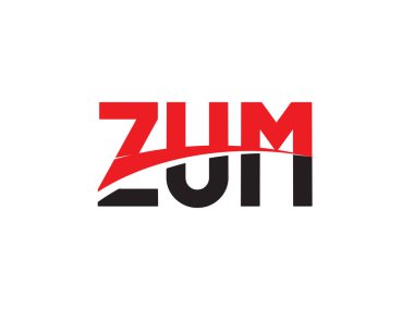 Beyaz arkaplan ve vektör logosu üzerinde izole edilmiş ZUM harfleri