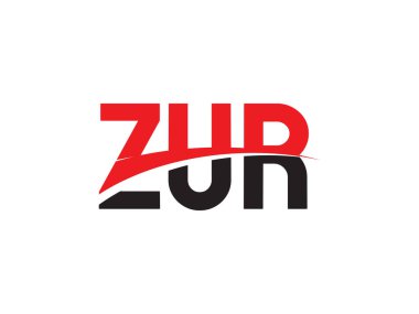 Beyaz arkaplanda izole edilmiş ZUR harfleri, vektör logosu