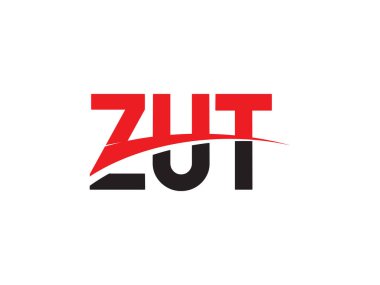 Beyaz arkaplanda izole edilmiş ZUT harfleri, vektör logosu