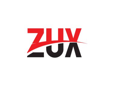 Beyaz arkaplanda izole edilmiş ZUX harfleri, vektör logosu