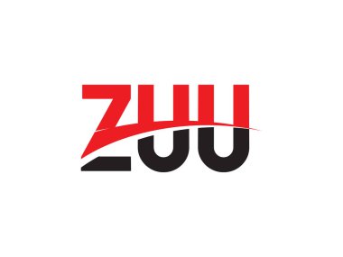 Beyaz arkaplanda izole edilmiş ZUU harfleri, vektör logosu