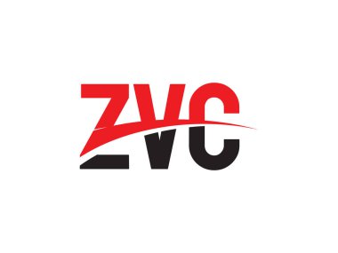 Beyaz arkaplanda izole edilmiş ZVC harfleri, vektör logosu