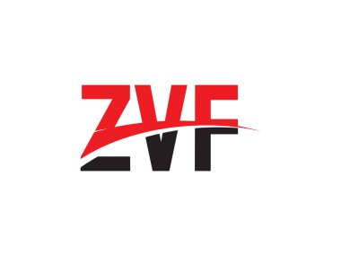 Beyaz arkaplanda izole edilmiş ZVF harfleri, vektör logosu